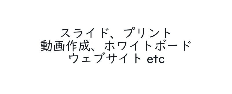 スライド プリント 動画作成 ホワイトボード ウェブサイト etc