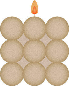 Beige Flat Geometric Bubble Candle