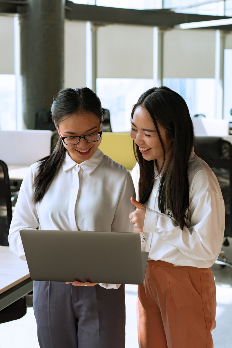 Female Colleagues working on a Project together
