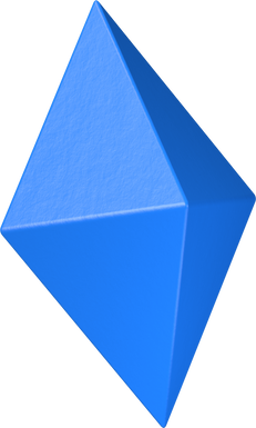 Blue octahedron 3D