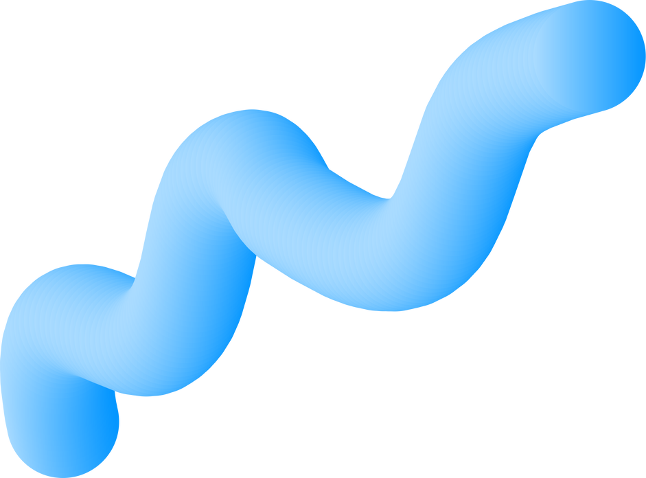 3D blue squiggle element