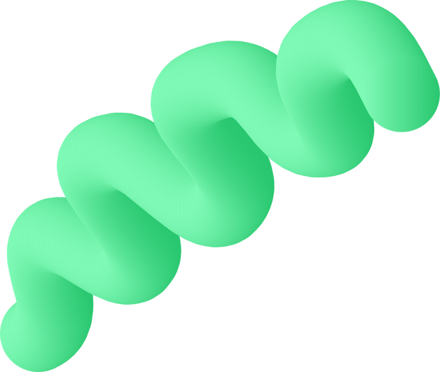 3D green squiggle element