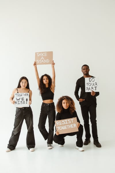 People of Color Protesting Together