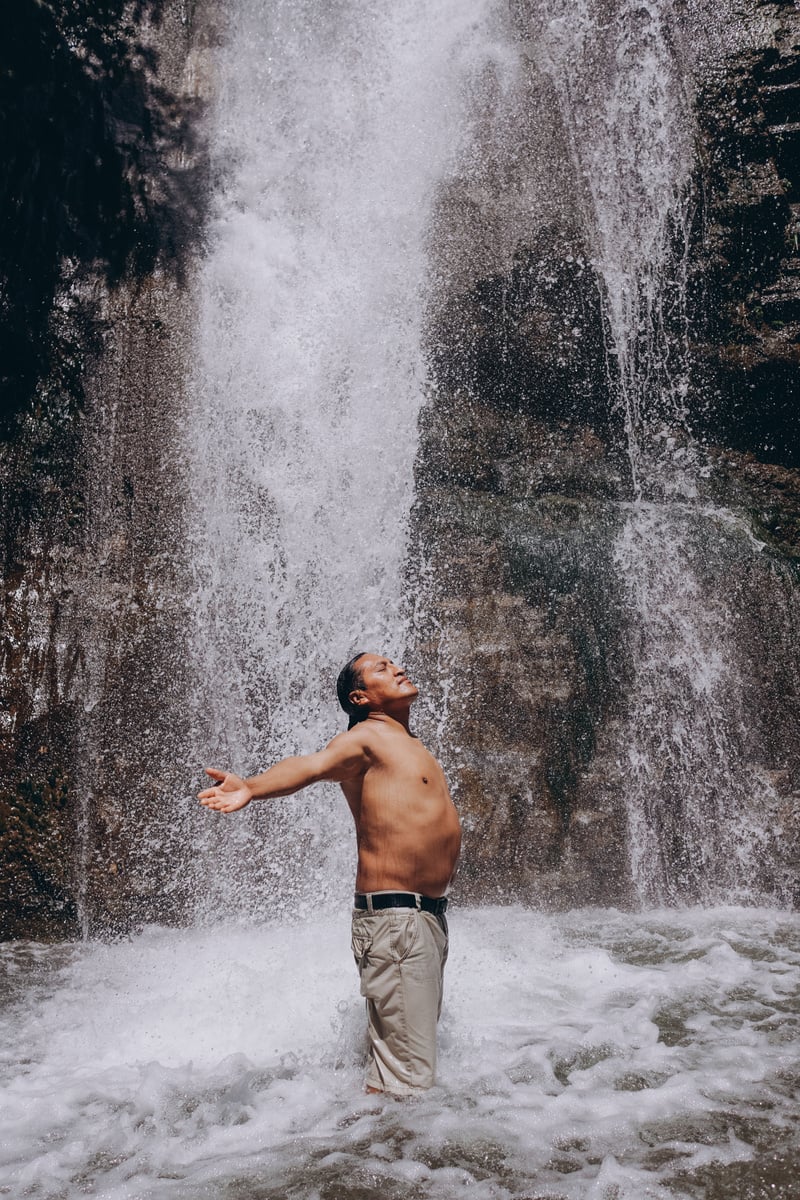 Man Relaxing in Falls