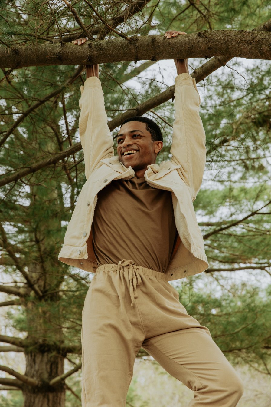 Man Hanging Out in the Woods